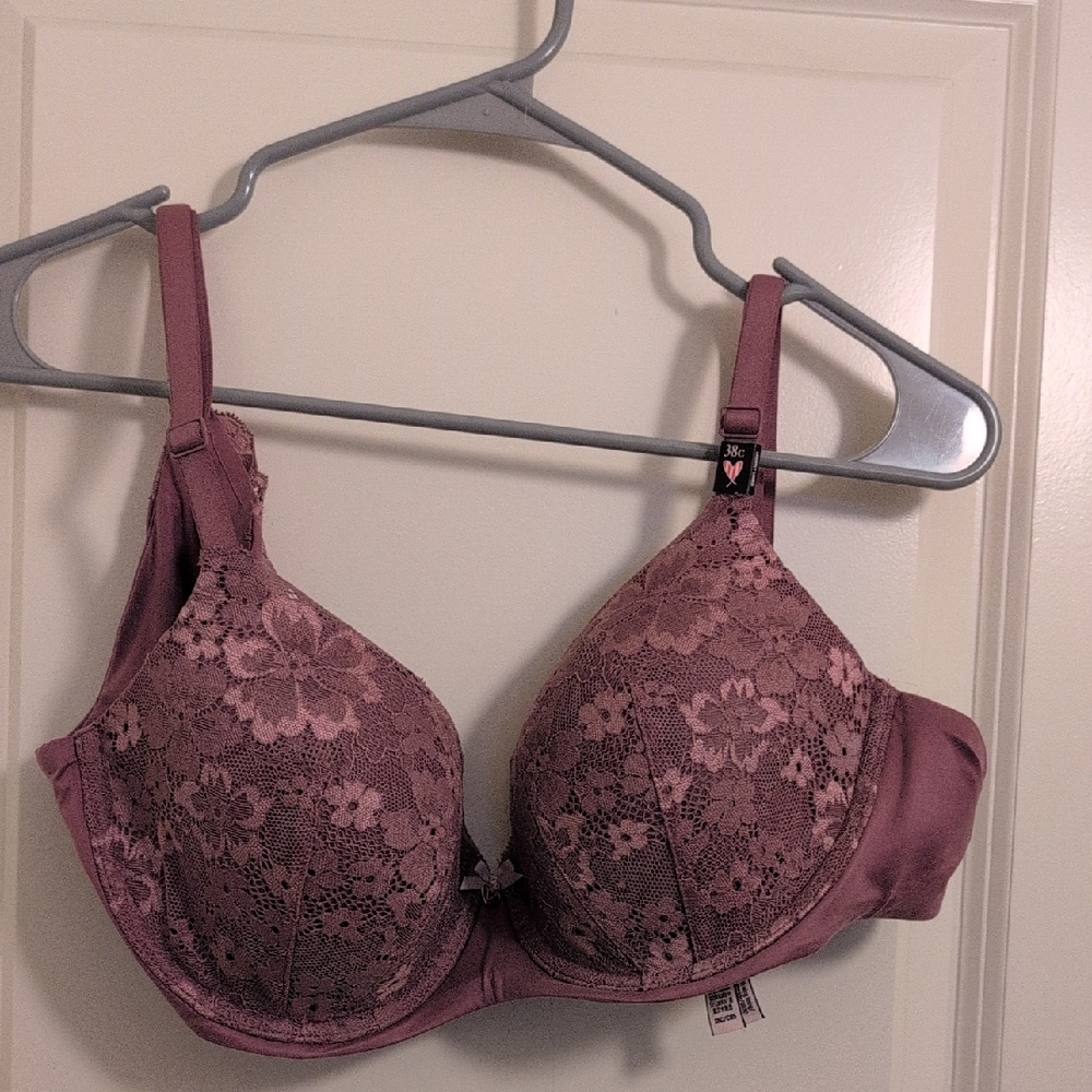 NWT Victoria's Secret Sexy Tee Push-Up Posey Lace Bra, 38c In Ganache - Picture 2 of 7